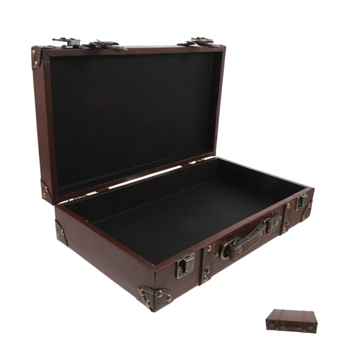 Warmhm Koffer dekorative antike Truhen Stamm Dekoration Vintage-Aufbewahrungsdeko r Dekorationen für Reisepartys Truhenboxen mit Reisemotiv dekorative Aufbewahrung hölzern Light Brown