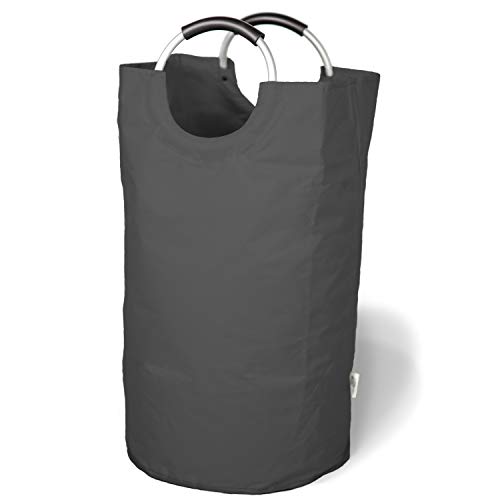 WEM Bag Premium Wäschesammler - Hochwertiger Faltbarer Wäschekorb mit Griffe wasserdichte Aufbewahrungsbox Geeignet als Wäschesortierer und Haushaltstasche für die Ganze Familie, Anthrazit, 82L