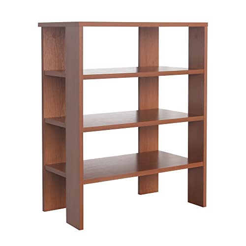RICOO Schuhregal schmal und hoch 70x55x32cm Standregal Pressholz Eiche Dunkelbraun Rustikal WM039-ER, Schuhständer mit 3 Ebenen, Schuhschrank offen, Schuhablagen Flur Shoe Rack, Schuhablage klein