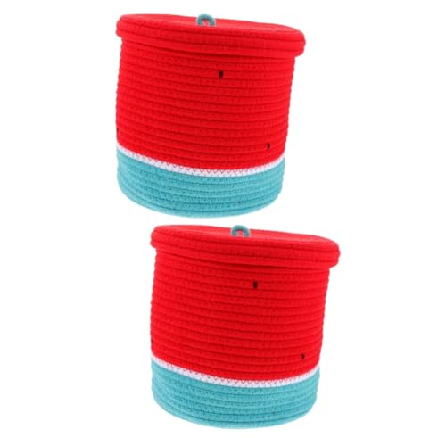 Garneck 2St Aufbewahrungskorb Wäschekorb Cartoon-Korb Spielzeug für Kinder Spielzeug-Aufbewahrungsbe hälter Wäschekörbe Kleinigkeiten-Organizer Korb für Kleinigkeiten Lagerung Baumwollseil