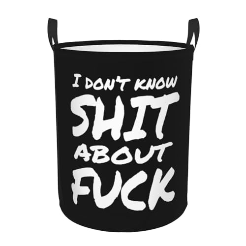 Laundry Hamper Ich Weiß Nichts Über Ficken Freistehende Wäschetruhe Elegante Wäschetonne Für Kleidung Bad Wäsche 34X42Cm