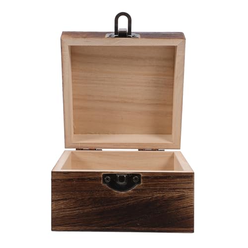 Cabilock Kasten aus Holz Rustikale Schmuck Holz vintage truhe kleiner Schmuck-Organizer für Kleinigkeiten Coffee