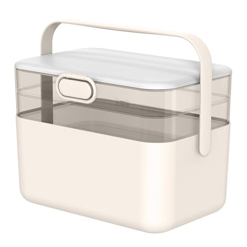 Generisch Staubdichte Medikamentenbox, Medikamenten-Organizer-Tr uhe - Tragbare Medizinkiste mit großem Fassungsvermögen - Abnehmbarer Medikamentenschrank, Pillen-Organizer für Familie und Pille