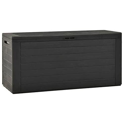 Gecheer Abschließbar Gartenbox Anthrazit 116x44x55 cm Auflagenbox Gartentruhe Kissenbox Truhe Aufbewahrungsbox Gartenmöbel Garten Box Kissentruhe Auflagenkiste Polypropylen