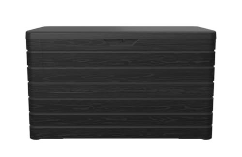 Ondis24 Dolomiti Kissenbox XXL Auflagenbox Gartenbox anthrazit 970 Liter Truhe Holz Optik mit Gasdruckfedern ca. 146 x 82 x 85 (H) cm