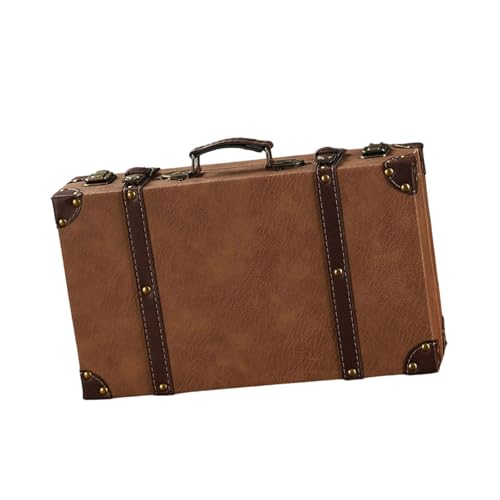 JUYAXIN Vintage Lederkoffer mit stabilem Holzrahmen, moderner klassischer Aufbewahrungskoffer für Zuhause, Aufbewahrung und Dekoration, Ledertruhe