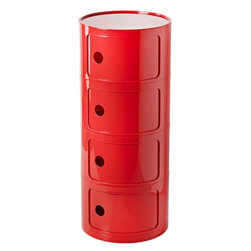 Moderner runder Nachttisch mit Schubladen und Schiebetür S Stilvolle Nachttisch Truhe für Wohnzimmer, Schlafzimmer oder Badezimmer