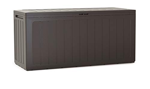 rg-vertrieb Gartenbox Auflagenbox 280L Truhe Box Gartentruhe Boarde Kissenbox Gartenkasten (Umbra)