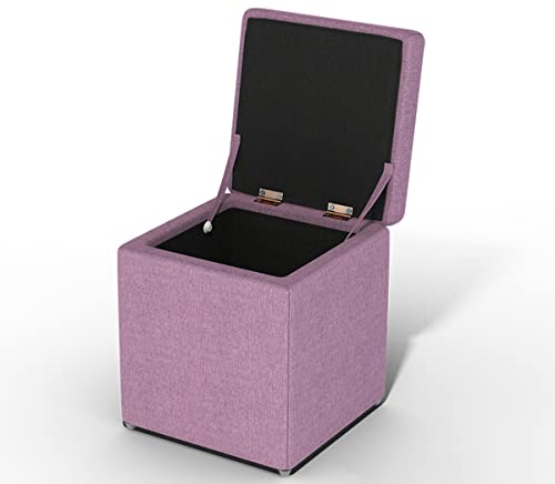JJJ Aufbewahrung Ottoman Faltbarer Spielzeugkisten Fußschemelboxen Für Kinder, Schuhe Truhen Klapptäubige Leder Kleine Sitz (30 X 30 X 35 cm)(Color:Violett)