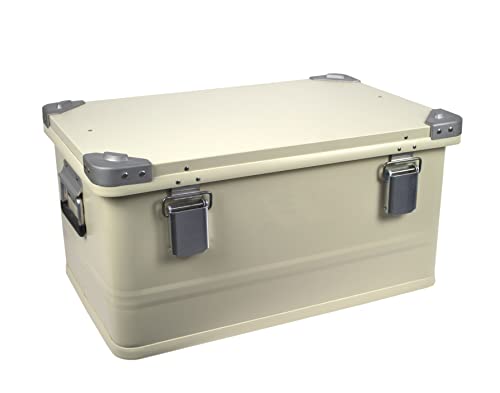 POINSETTIA Aluminium box 57L, Alukiste, wasserdicht mit Gummidichtung, Transportbox, Lagerbox, Werkzeugbox