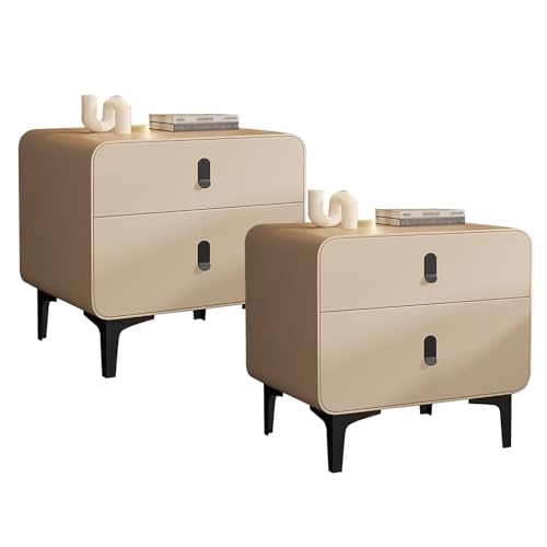 Modernes Nachttisch-Set mit 2 Schubladen, Nachttische mit Stauraum für Schlafzimmer und Wohnzimmer, Beistelltische, 2-stöckig, Bett, Beistelltisch, Truhe, stilvoller Nachttisch, Paar