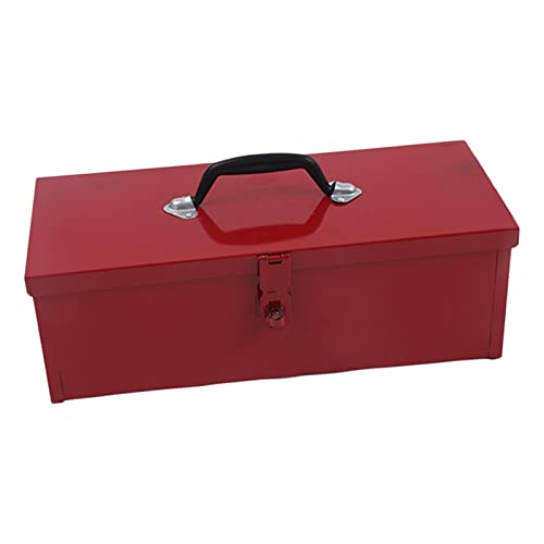 Milageto Werkzeugkasten aus Metall mit tragbarem Griff, Mehrzweck-Aufbewahrungsko ffer, Organizer, Werkzeugkasten
