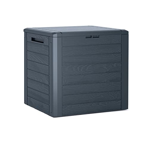 Kreher Kompakte Kissenbox/Aufbewahrungsbo x in Anthrazit mit 140 Liter Volumen. Robust, abwaschbar und einfach im Aufbau!