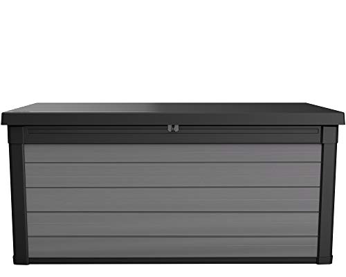 Ondis24 Keter Kissenbox Gartenbox XXL wasserdicht (570 Liter), Outdoor Auflagenbox, Premier Box, Sitztruhe, Kissentruhe Garten, Sitzbank