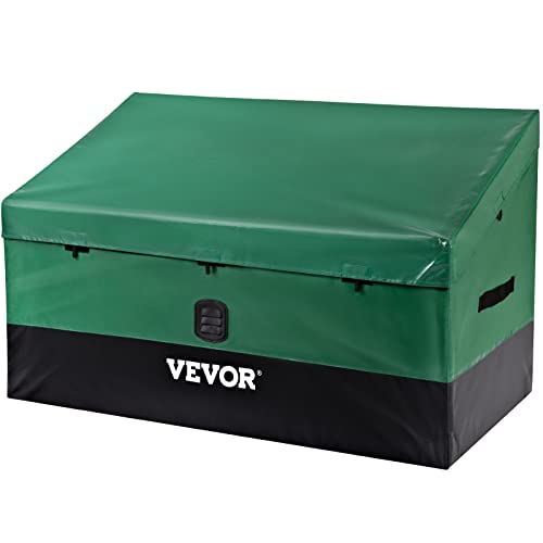 VEVOR 440L Aufbewahrungsbox für Außenbereich 122x63x75cm Auflagenbox aus PE-Plane auf industriellem Niveau Luftdurchlässig Kissenbox Truhe Gartenbox Ideal Pools Höfe Gärten Garagen,Grün & Schwarz,100