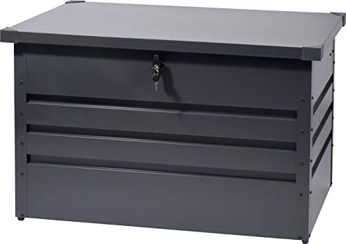 dobar® 58601e Gartentruhe  Valor  300L - Aufbewahrungsbox Metall - Gartenbox verschließbar - Auflagenbox - Kissenbox - Truhe zum Lagern/Verstauen/Aufbewah ren - 100 x 61 x 62 cm - Anthrazit