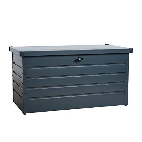 ESTEXO Metall Auflagenbox Kissenbox Gartentruhe 350 l Gartenbox Aufbewahrungsbox Box Anthrazit inkl. 2 Schlüssel
