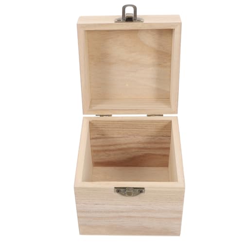 VILLCASE Kasten Holzkiste Mit Schloss Kleine Schatztruhe Unvollendetes Holzhandwerk Dekorative Kästen Mini-schatztruhe Holzkisten Zum Basteln Partygeschenkboxen Schatzkiste Groß Paulownia