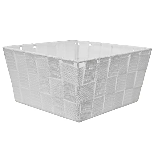 SEPIO | Wäschekorb Wäschebox Wäschetruhe Wäschesammler Laundry Basket aus wasserdichtem und starrem Material, leicht zu reinigen, für Badezimmer, Küchen! (S - 19 x 19 x 9 cm, Weiß)