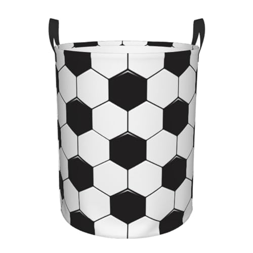 Handtuchkorb Fußball Ball, Weiß, Und Elegante Wäschetruhe Universell Wäschesäcke Für Kleidung Bad Waschküche 34X42Cm