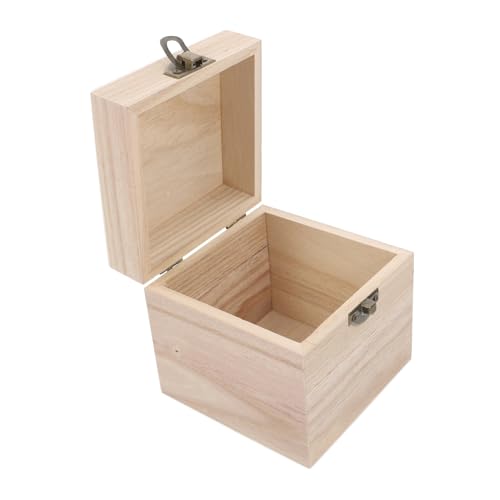 STOBOK Kasten Holzkiste mit Schloss aufbewahrungskorb schmuckkästchen Dekorative mit Deckel Mini-Schatztruhe unfertige Holzkisten dekorative Kästen Paulownia