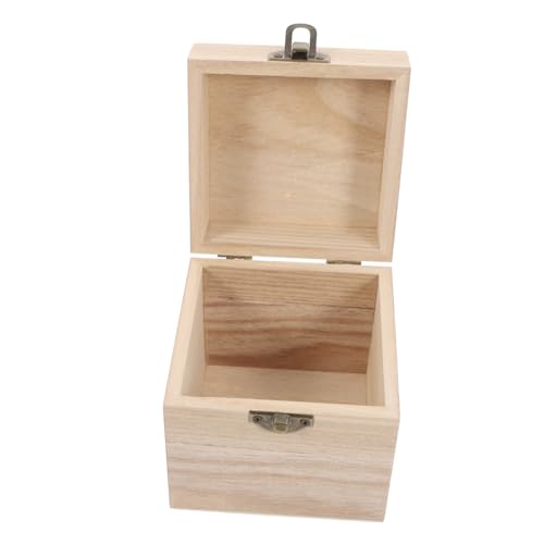 NUOBESTY Box Holzkiste Mit Schloss Schatztruhe Große Mini Schatztruhe Schatztruhe Für Klassenzimmer Holztruhe Unvollendete Holzhandwerke Kleine Schatztruhe Paulownia