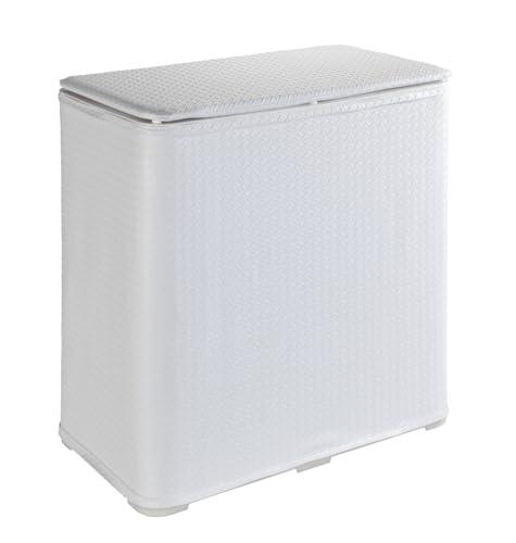 WENKO Wäschetruhe Wanda - Wäschekorb mit Deckel Fassungsvermögen: 65 l, Kunststoff, 49 x 50 x 27 cm, Weiß...