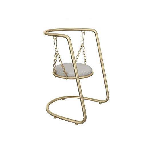 Metall-Tisch Und Stuhl Gesetzt Mit Armlehnen, Zu Hause Wohnzimmer Mit Schuhbank, Geeignet for Küche, Bad, Schlafzimmer, Kind Oder Erwachsenen (Color : Gold)