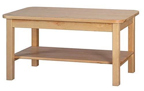 Magnetic Mobel Couchtisch Beistelltisch Tisch Kiefer massiv Holz 80 x 50 x 55 cm (LxBxH) (Lackiert Kiefer)