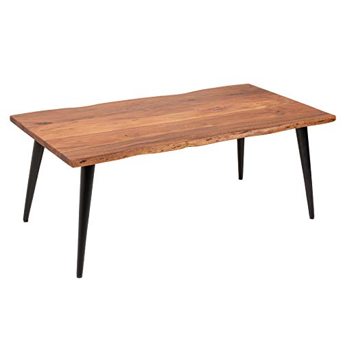 Riess Ambiente Massiver Couchtisch Organic Living 110cm Akazienholz mit Baumkante Wohnzimmertisch Akazie Baumkantentisch Holztisch Coffeetable