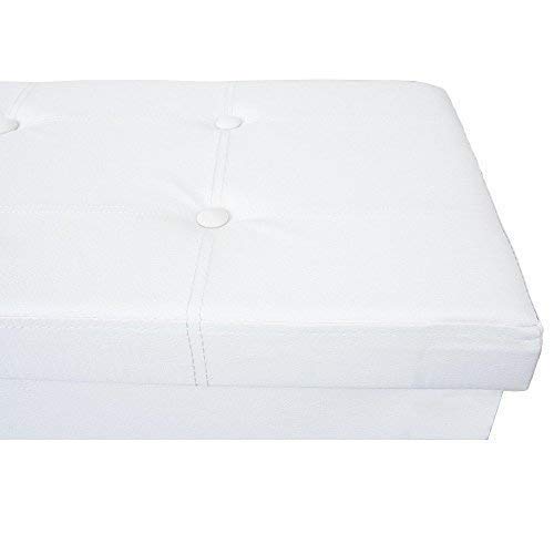 teprovo Sitzwürfel Sitzhocker Sitzbank Sitztruhe Truhe Aufbewahrungsbox faltbar, Größe:76x38x38;Farbe:We iß