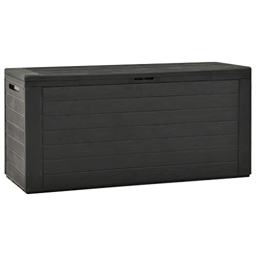 Susany Abschließbar Gartenbox Anthrazit 116x44x55 cm Auflagenbox Gartentruhe Kissenbox Truhe Aufbewahrungsbox Gartenmöbel Garten Box Kissentruhe Auflagenkiste Polypropylen