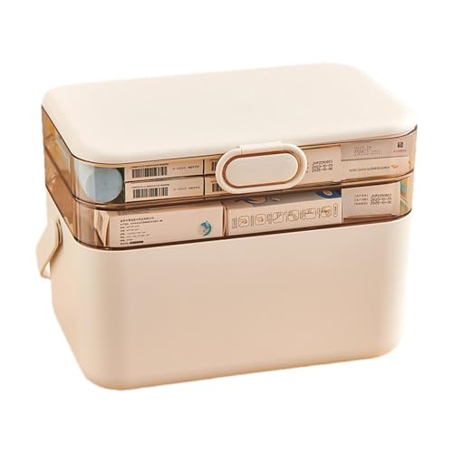 Medikamenten-Organizer-Tr uhe, große Medikamenten-Aufbewahrung sbox,Dreischichtige tragbare Medizinkiste mit großem Fassungsvermögen - Abnehmbarer Pillen-Medizinschrank, -Organizer für Medikamente