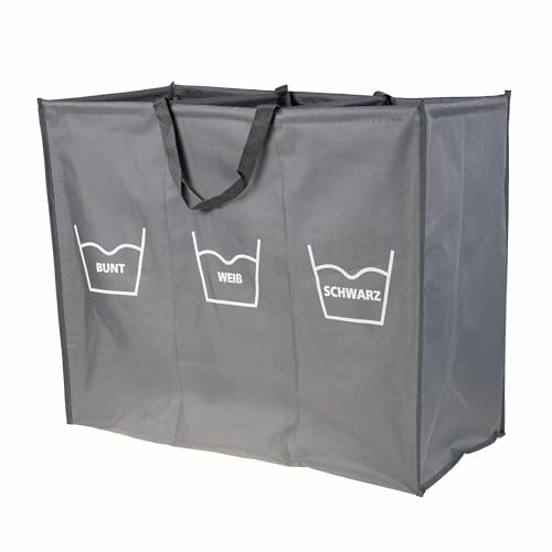 SIDCO Wäschesammler 3 Fächer Wäschesortierer Wäschekorb Wäschebox Waschkorb