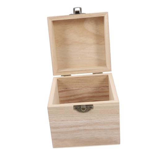 Tofficu Kasten Holzkiste mit Schloss kleine Holzkisten dekorative Kästen unfertige Holzkisten Truhe aus Holz Dekorative mit Deckel Mini-Schatztruhe Paulownia