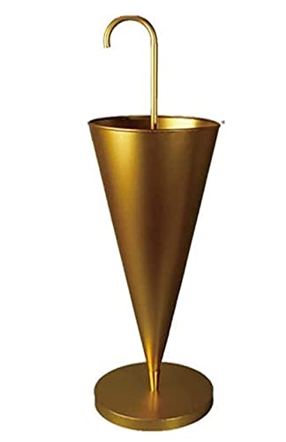 Schirmständer Regenschirmständer Aus Metall Mit Wasserschale, Freistehender Rack-Organizer, Freistehender Regenschirmhalter for Eingangsbüro Schirmhalter (Color : Gold, Size : 30 * 93cm)