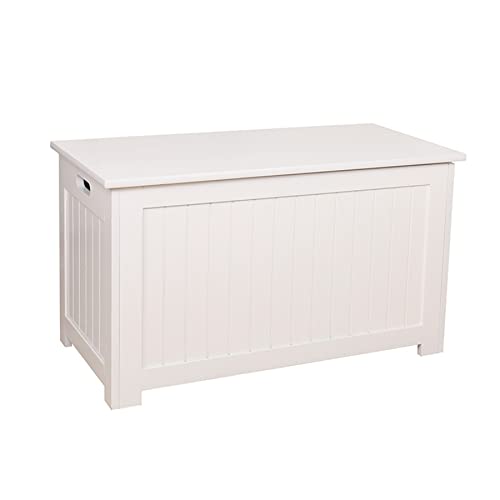 TikTakToo Holztruhe Spielkiste Spielzeugbox Holzkiste weiß Truhe Holz MDF Spielzeugkiste Sitzbank mit Staufach Sitzgruppe Kinder