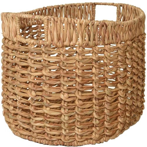 VIVANNO Dekokorb WODA Wasserhyazinthe Korb Innenbereich Praktische Griffe 54x44x40 cm