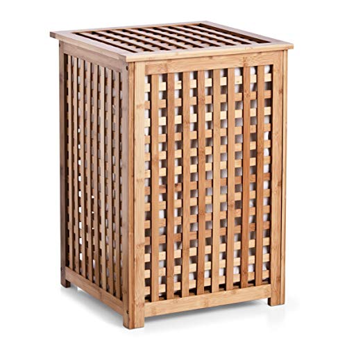 Zeller 13438 Wäschetruhe 40 x 40 x 58 cm, Bamboo
