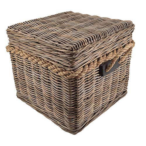 Vintage Line Korbtruhe Beistelltisch Rattan 50x50cm Korb Rattan Rattankorb Naturrattan Geflecht