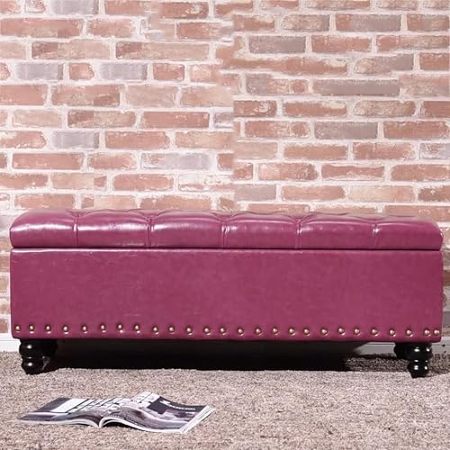 Rechteckige Aufbewahrungsbank, wendbare Ledertruhe für Schlafzimmer, Fußbett, stilvolle Aufbewahrung, U-Form, 40 x 40 x 45 cm