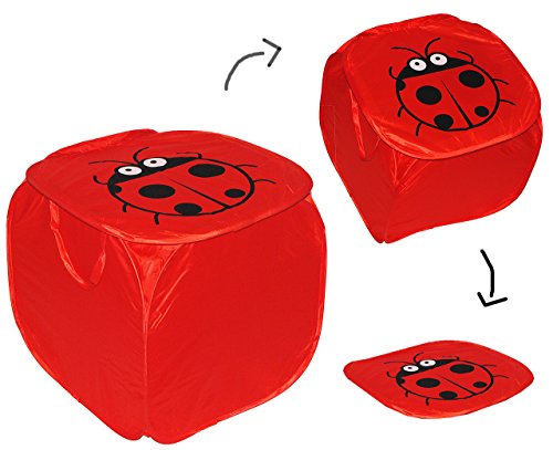 alles meine.de GmbH Aufbewahrungsbox / Wäschebox   Marienkäfer   Deckel & Henkel   Kinder Kiste Box   aus Nylon   Truhe / Spielzeugbox Spielzeugkiste Spielzeugtruhe / Wäs..