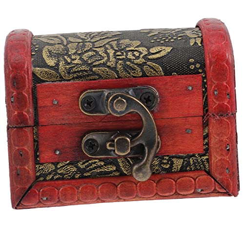 IMIKEYA Kasten Holzkiste Mit Weihnachtssüßigkeiten Klare Bevorzugungsboxen Verpackung Spiel Karte Girlande Mini-schatztruhe Gefälligkeiten Deckel Weihnachtsmann Party Retro