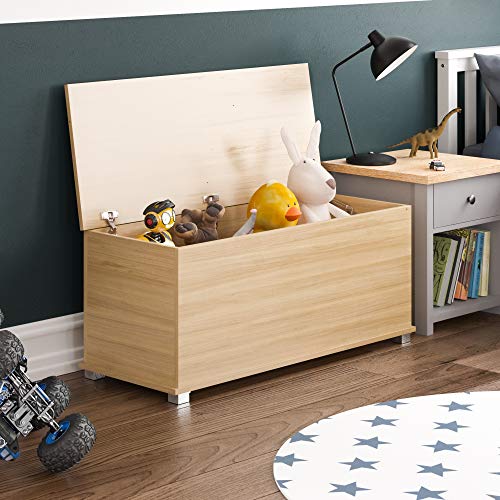 Vida Designs Leon Spielzeugkiste Kiefer Holz Kinder Aufbewahrungsbox Truhe mit Deckel Abdeckungen und Decken Kinder Tidy Bin