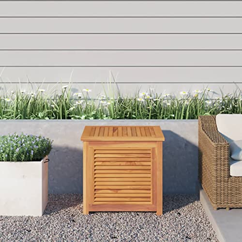 Homgoday Gartenbox mit Beutel Gartenkiste Garten Aufbewahrungsbox Gartentruhe Kissenbox Gartenbox Kissentruhe Gartentruhe Truhe Holztruhe 60x50x58 cm Massivholz Teak