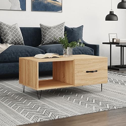 BaraSh Couchtisch Sonoma-Eiche 90x50x40 cm Holzwerkstoff Wohnzimmertisch Klein Couchtisch Truhe