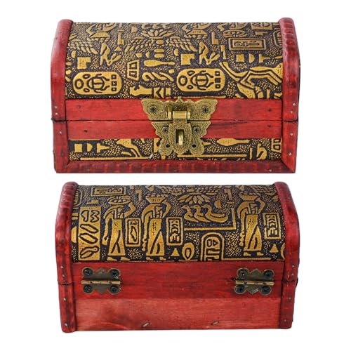 Vintage Holz Schatztruhe, Schatzkiste Holz Buchsafe Mit Zahlenschloss Aufbewahrungsbox aus Leder Truhe, Schatztruhe Hochzeit für Schmuck Andenken Sammlung Heimdekoration Ringe Halsketten Ohrringe