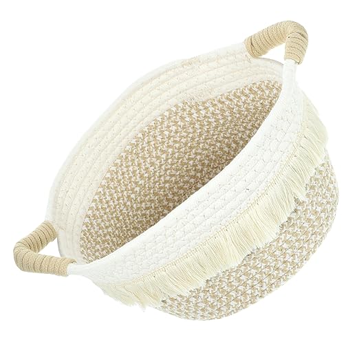 Zerodeko Eingangsschale Regal-aufbewahrungskorb Snackhalter Für Den Haushalt Aufbewahrungskorb Für Make-up-korb Desktop-organizer-behält er Unterwäsche Baumwollseil Geflochtenes Seil