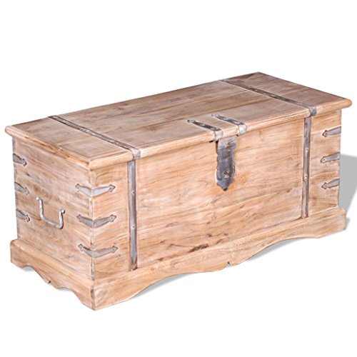 Festnight Aufbewahrungstruhe aus Akazienholz Truhentisch Aufbewahrungsbox Beistelltisch 90 x 40 x 40 cm