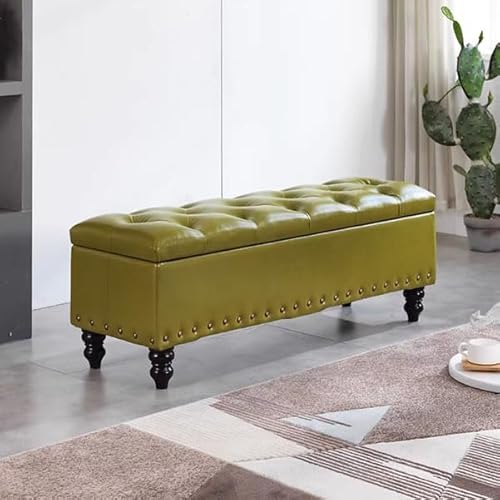 Rechteckige Aufbewahrung, Ledertruhe mit wendbarem Deckel, Fußbett, platzsparend, 70 x 40 x 45 cm